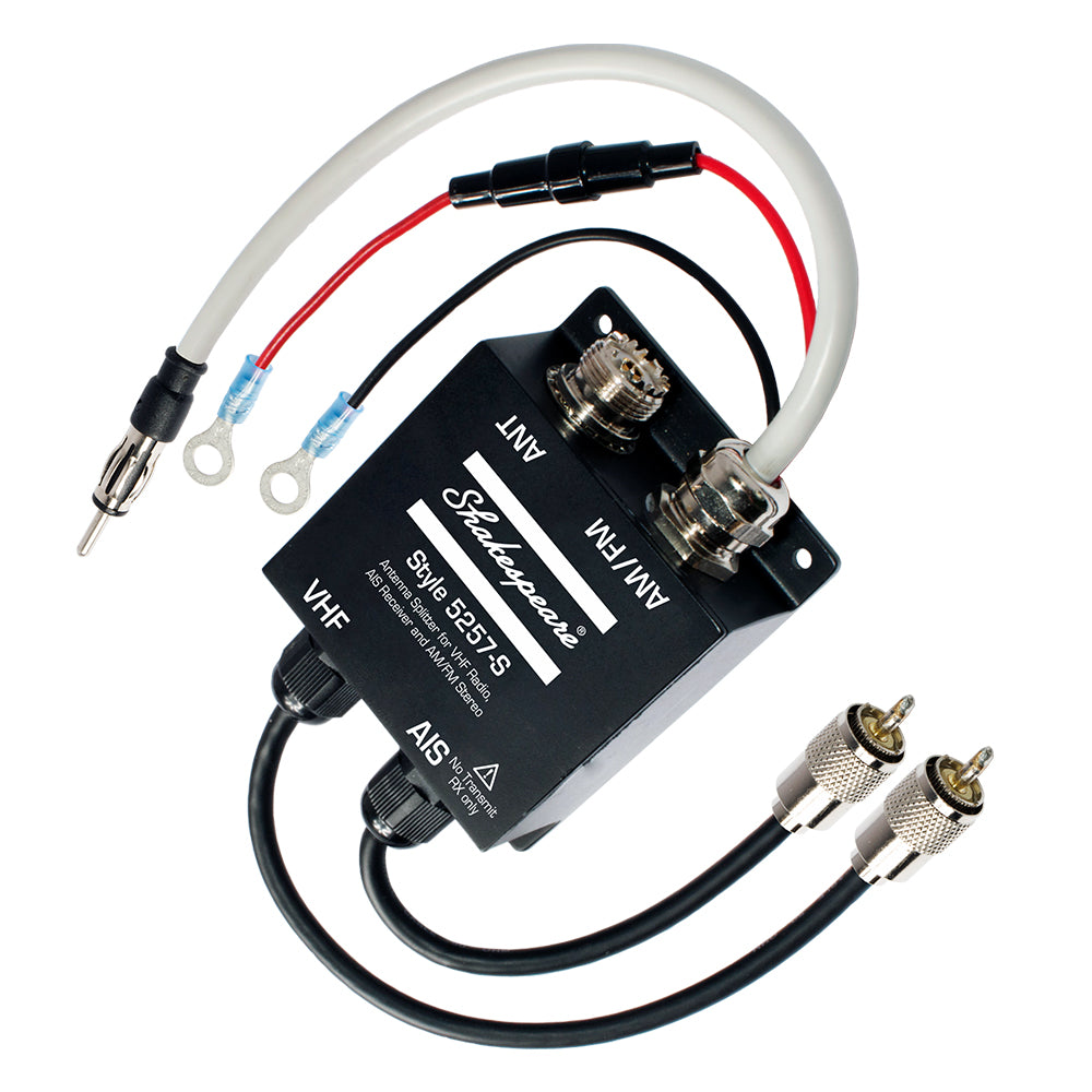 Shakespeare 5257-S Antenna Splitter f/VHF Radio, AIS Receiver  AM/FM Stereo - Deckhand Marine Supply