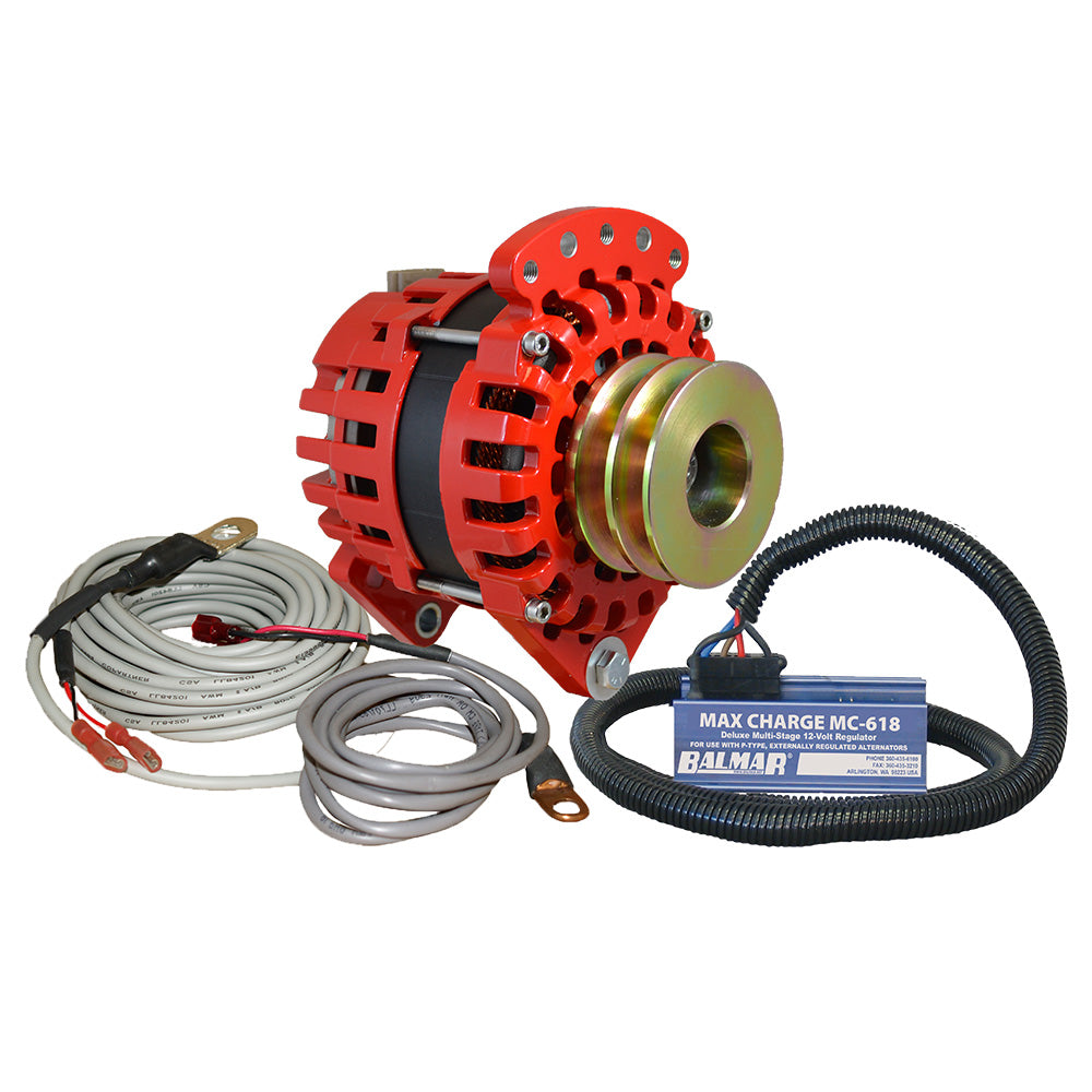 Balmar Alternator 3.15" Dual Foot Saddle Dual V Pulley Regulator  Temp Sensor - 170A Kit - 12V - Deckhand Marine Supply