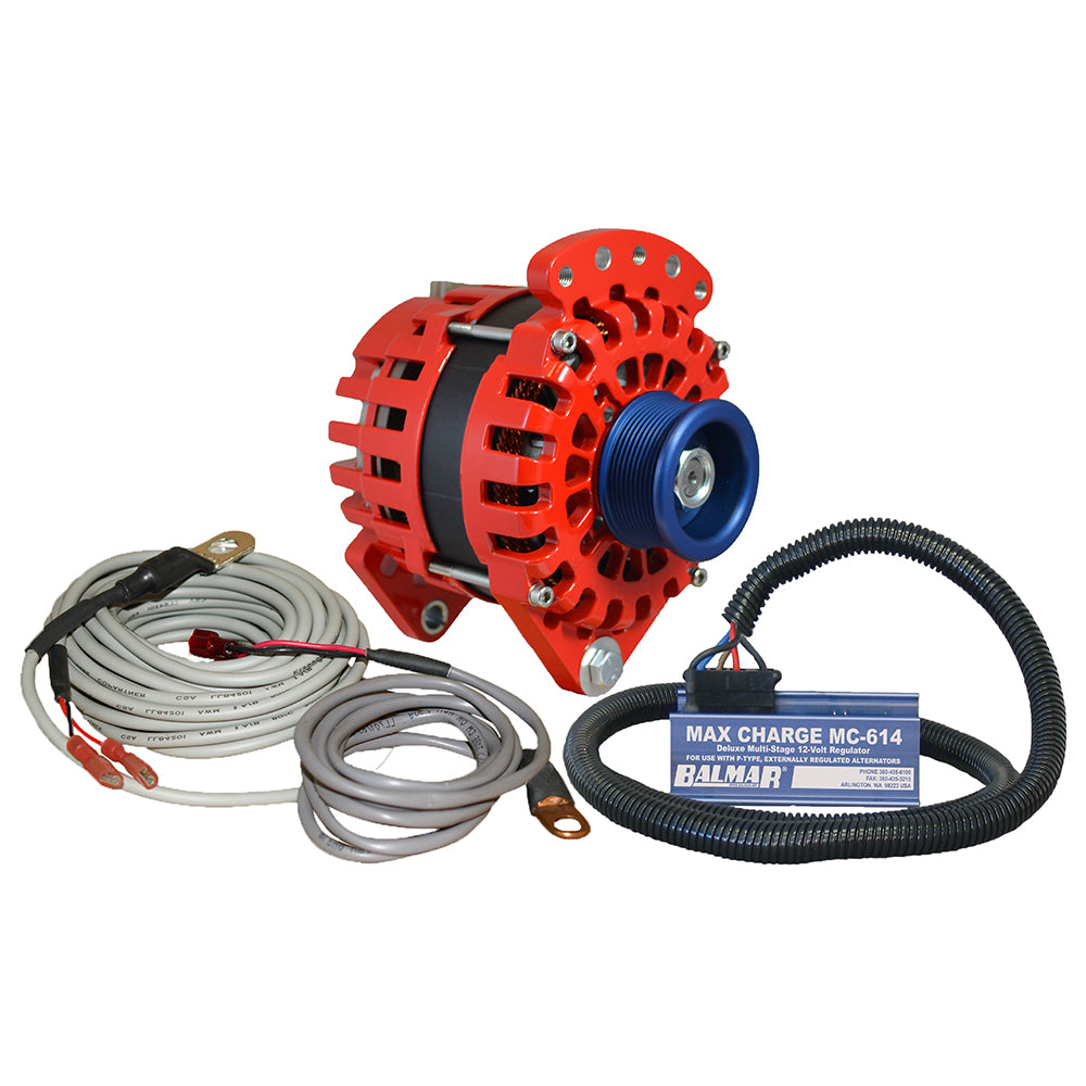 Balmar Alternator 3.15" Dual Foot Saddle J10 Serpentine Pulley Regulator  Temp Sensor - 170A Kit - 12V - Deckhand Marine Supply