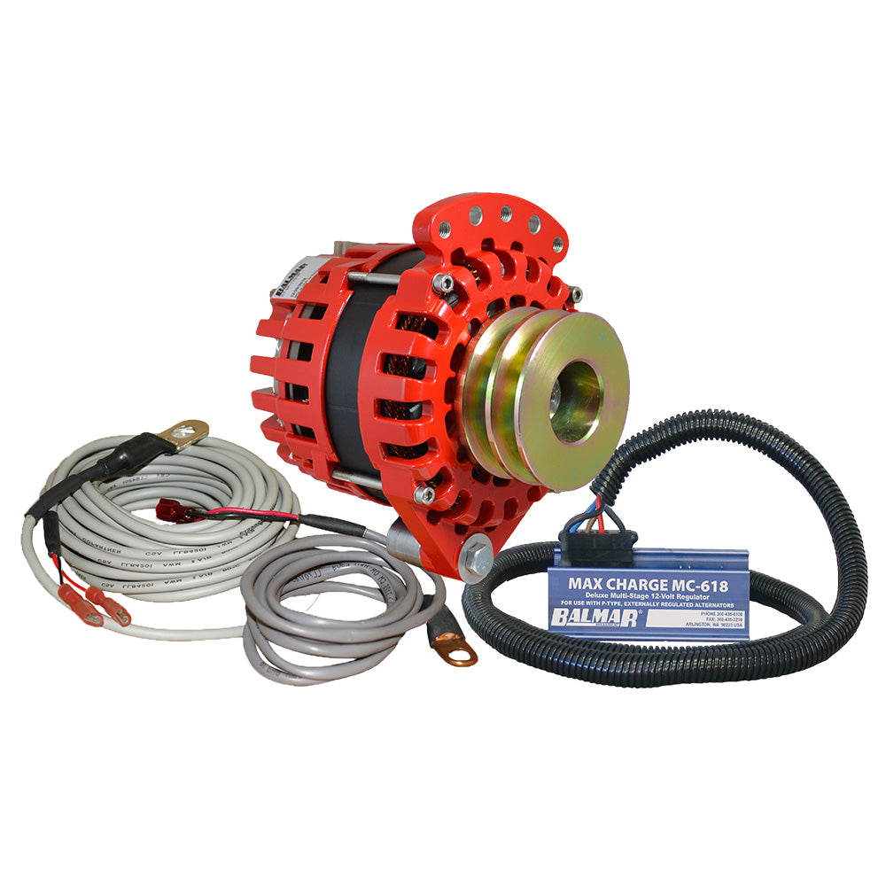 Balmar Alternator 1-2" Single Foot Dual V Pulley Regulator  Temp Sensor - 170A Kit - 12V - Deckhand Marine Supply
