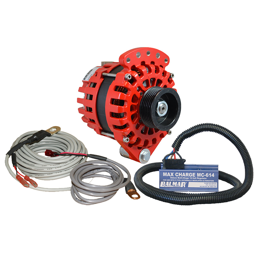 Balmar Alternator 1-2" Single Foot K6 Serpentine Pulley Regulator  Temp Sensor - 170A Kit - 12V - Deckhand Marine Supply