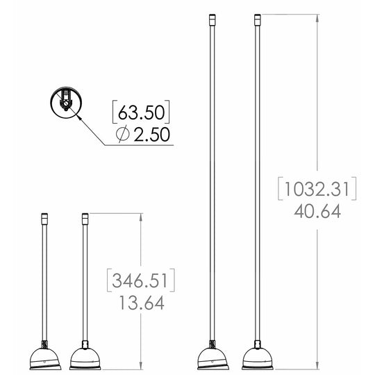 Lumitec Contour Anchor Light - 39" - Black Shaft White Base - Deckhand Marine Supply