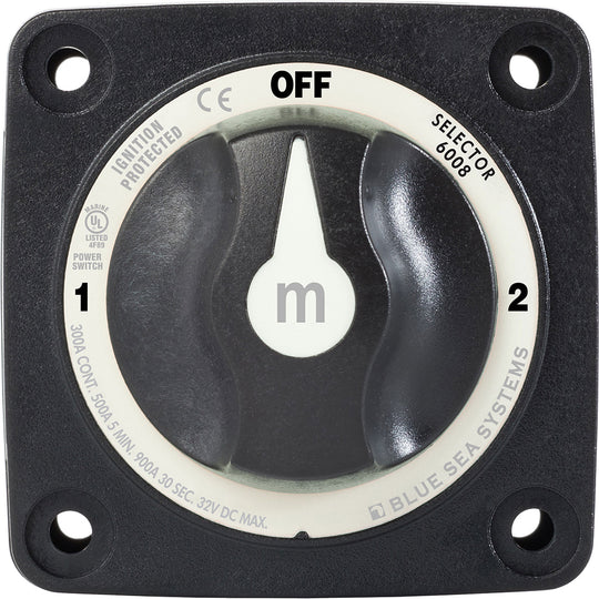 Blue Sea 6008200 m-Series Selector 3 Position Battery Switch - Black - Deckhand Marine Supply