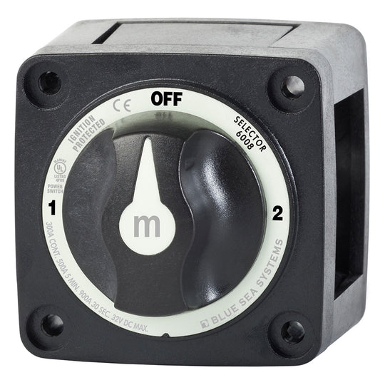 Blue Sea 6008200 m-Series Selector 3 Position Battery Switch - Black - Deckhand Marine Supply