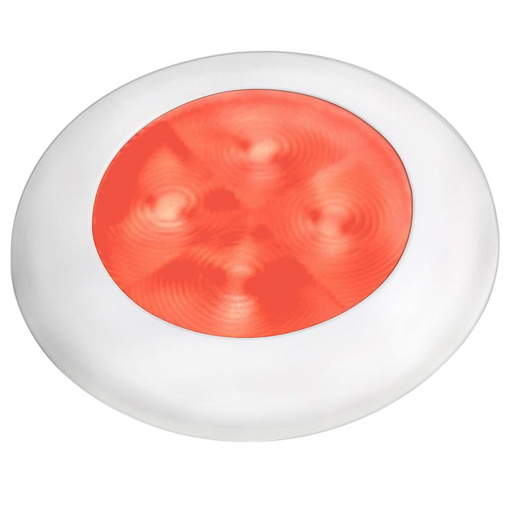 Hella Marine Red LED Round Courtesy Lamp - White Bezel - 24V - Deckhand Marine Supply