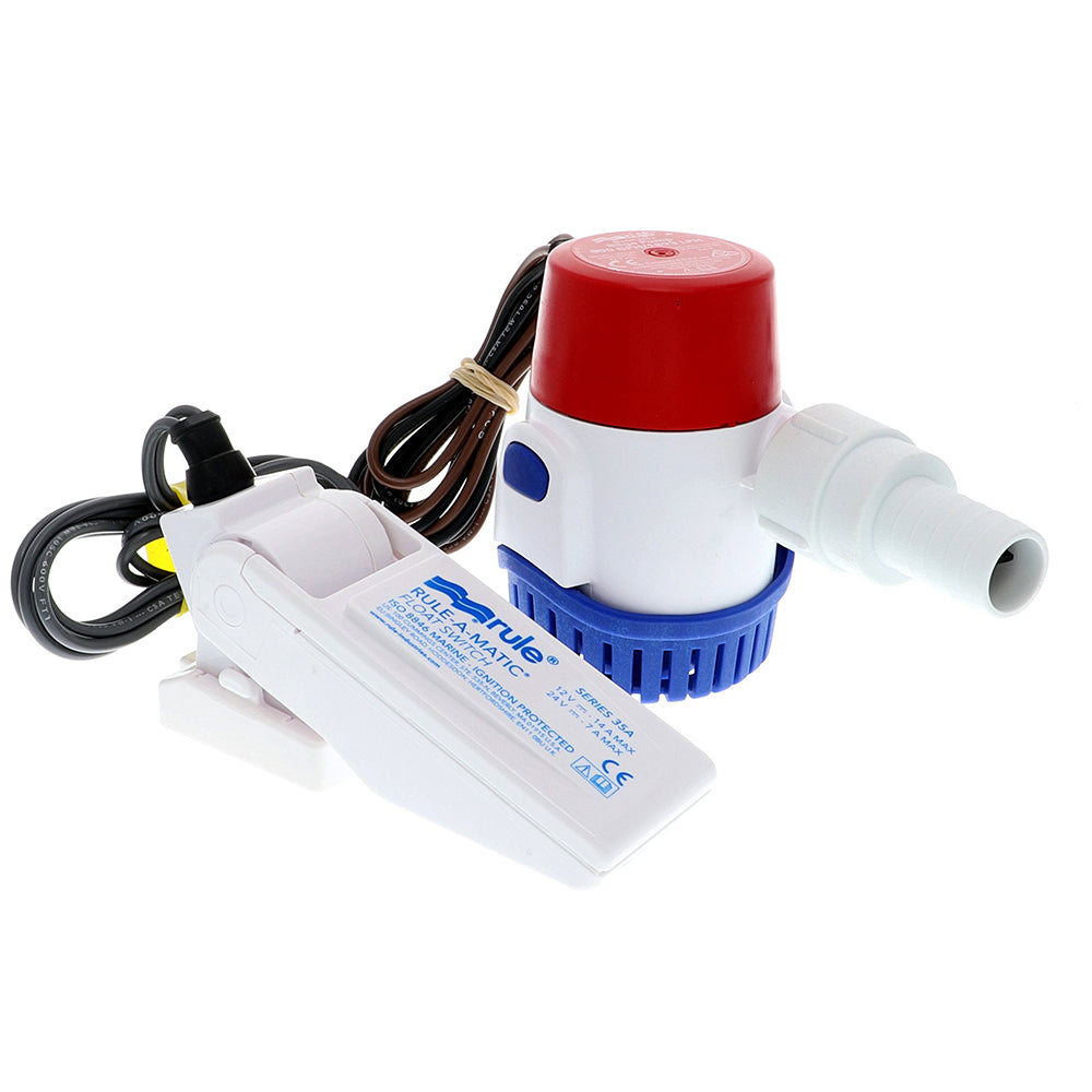 Rule 500 GPH Standard Bilge Pump Kit w/Float Switch - 12V - Deckhand Marine Supply