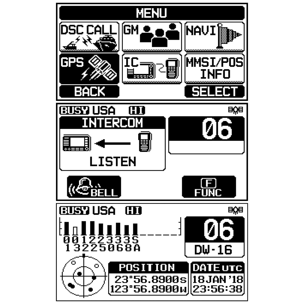 Standard Horizon GX1800G Fixed Mount VHF w/GPS - Black - Deckhand Marine Supply