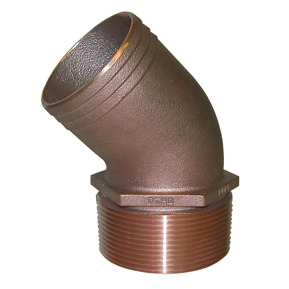GROCO 1" NPT Bronze 45 Degree Pipe to 1" Hose - Deckhand Marine Supply