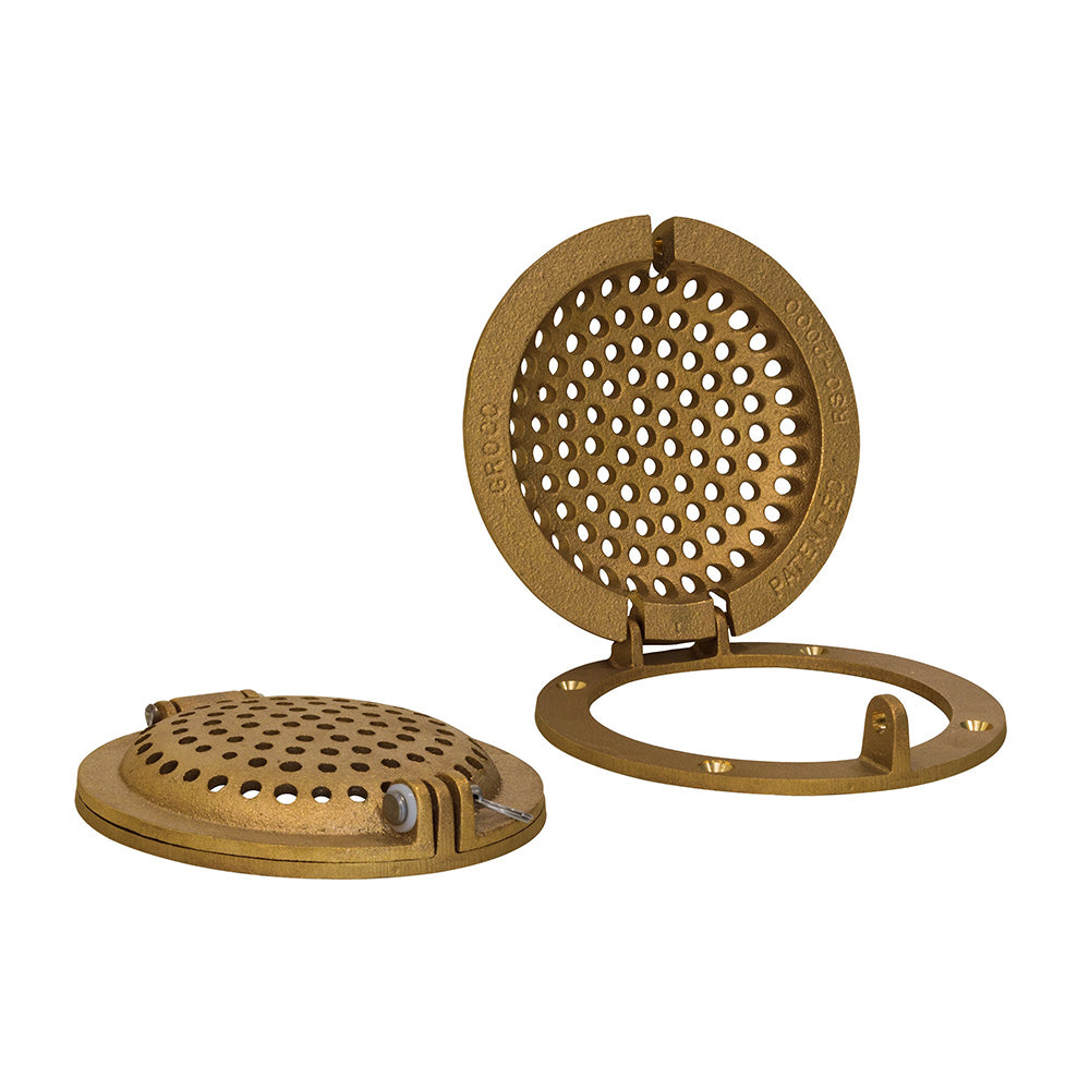 GROCO Bronze Round Hull Strainer w/Access Door f/Up To 4" Thru-Hull - Deckhand Marine Supply