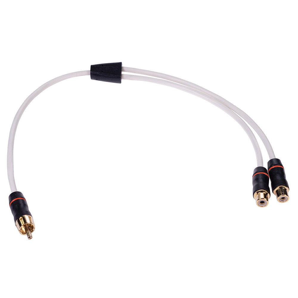 Fusion Performance RCA Cable Splitter - 1 Male to 2 Female - .9 - Deckhand Marine Supply
