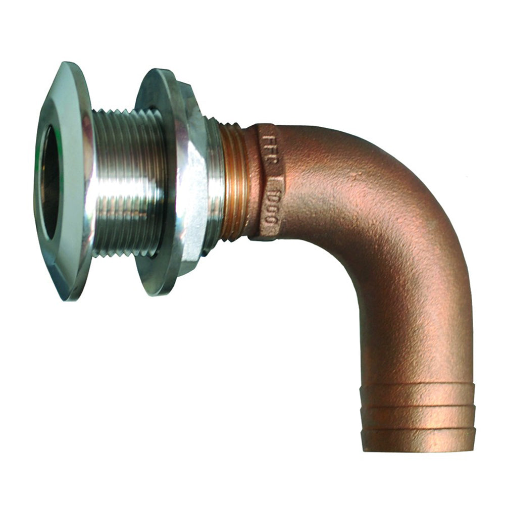 GROCO 1-1/4" 90 Degree Hose Thru-Hull Fitting - Deckhand Marine Supply