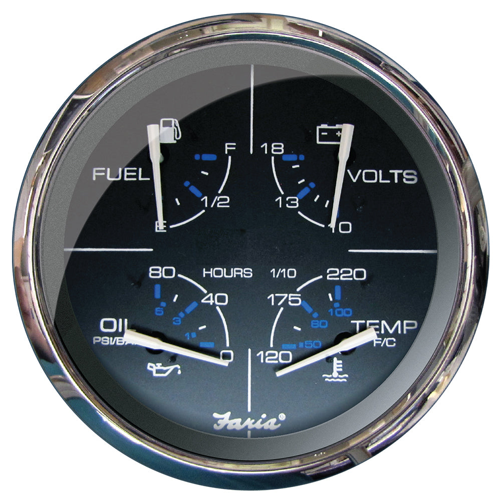 Faria Chesapeake Black 5" Multifunction Gauge - Deckhand Marine Supply