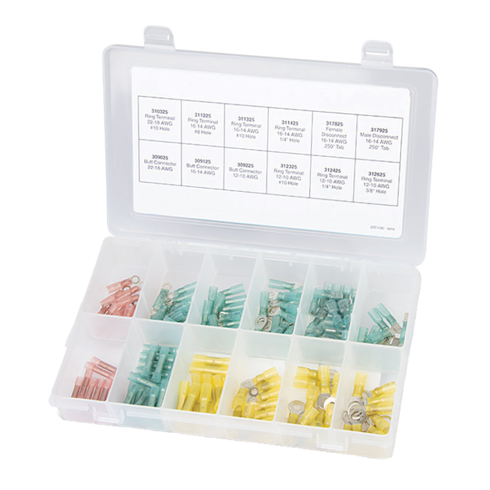 Ancor 160-Piece Heat Shrink Terminals  Connectors Kit - Deckhand Marine Supply