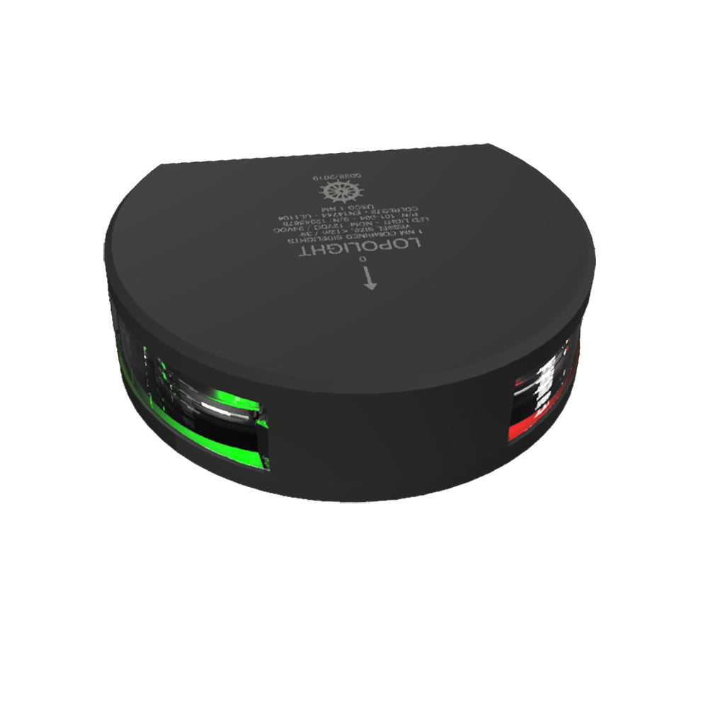 Lopolight Series 101-004 Starboard  Port Side Light - 1NM - Vertical Mount - Green/Red - Black Housing - Deckhand Marine Supply