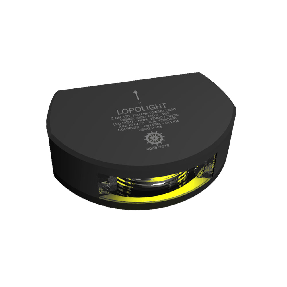 Lopolight Series 201-013 - Stern Towing Light - 2NM - Vertical Mount - Amber - Black Housing - Deckhand Marine Supply