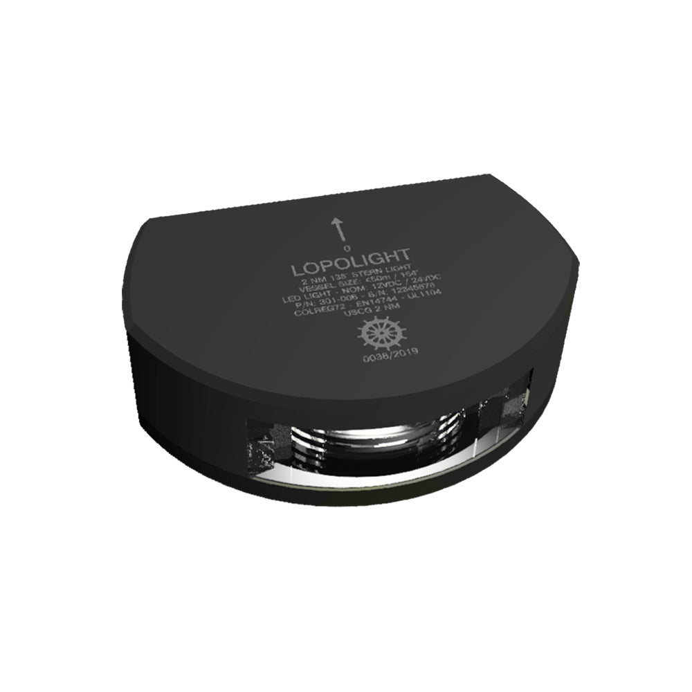 Lopolight Series 301-006 - Stern Light - 2NM - Vertical Mount - White - Black Housing - Deckhand Marine Supply