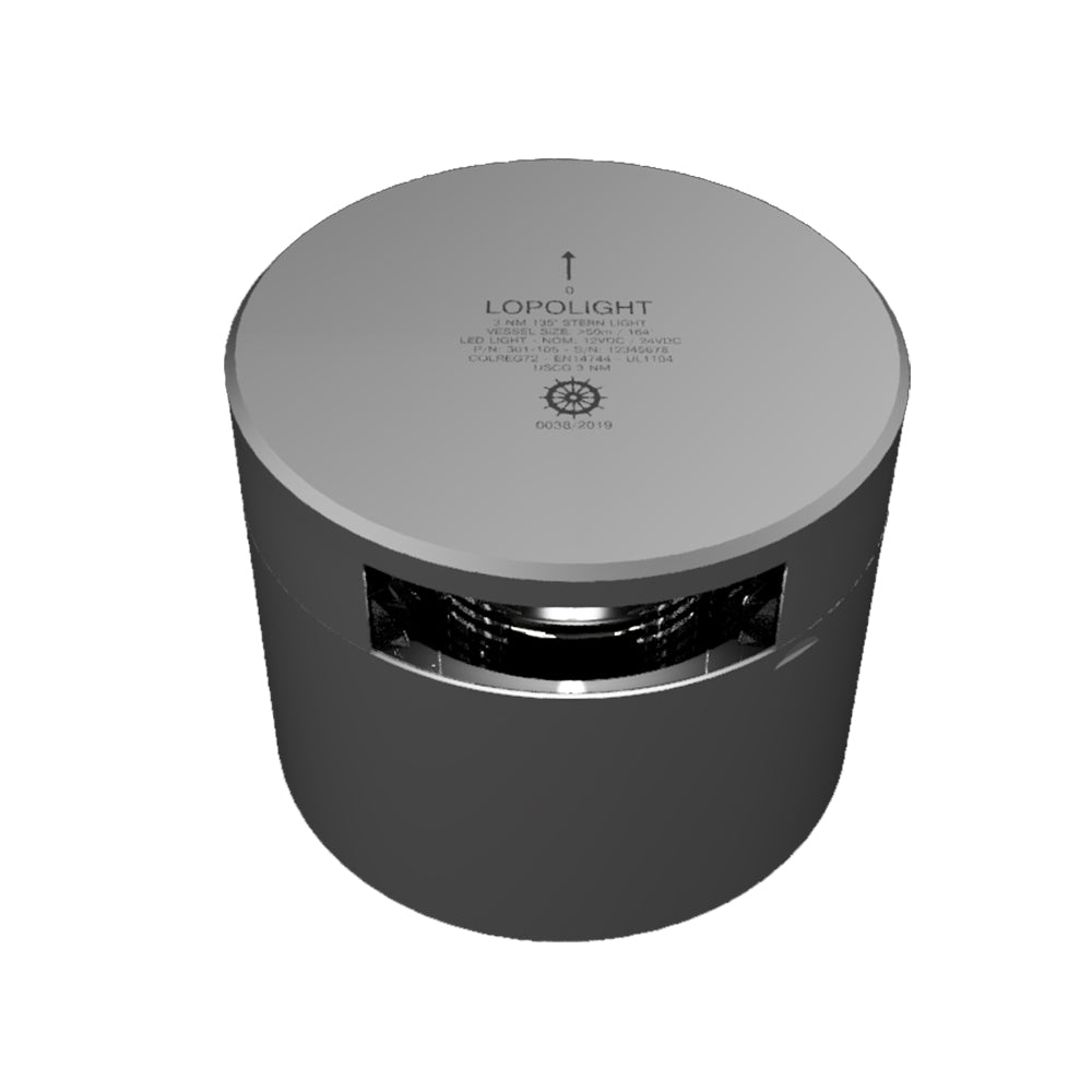Lopolight Series 301-105 - Stern Light - 3NM - Horizontal Mount - White - Silver Housing - Deckhand Marine Supply