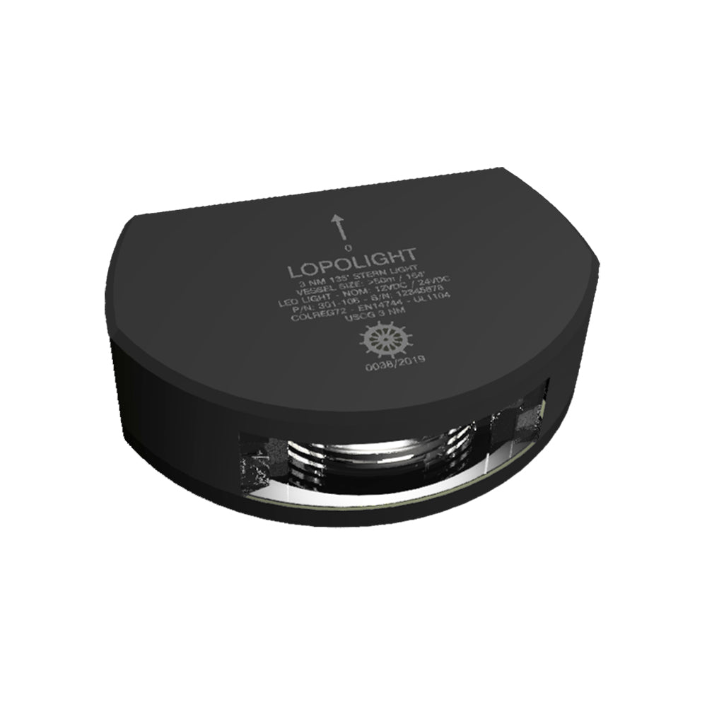 Lopolight Series 301-106 - Stern Light - 3NM - Vertical Mount - White - Black Housing - Deckhand Marine Supply