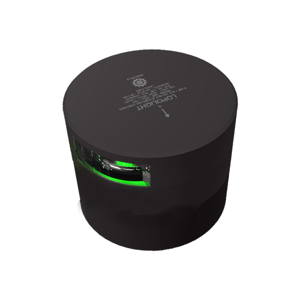 Lopolight Series 301-108 - Navigation Light - 3NM - Horizontal Mount - Green - Black Housing - Deckhand Marine Supply