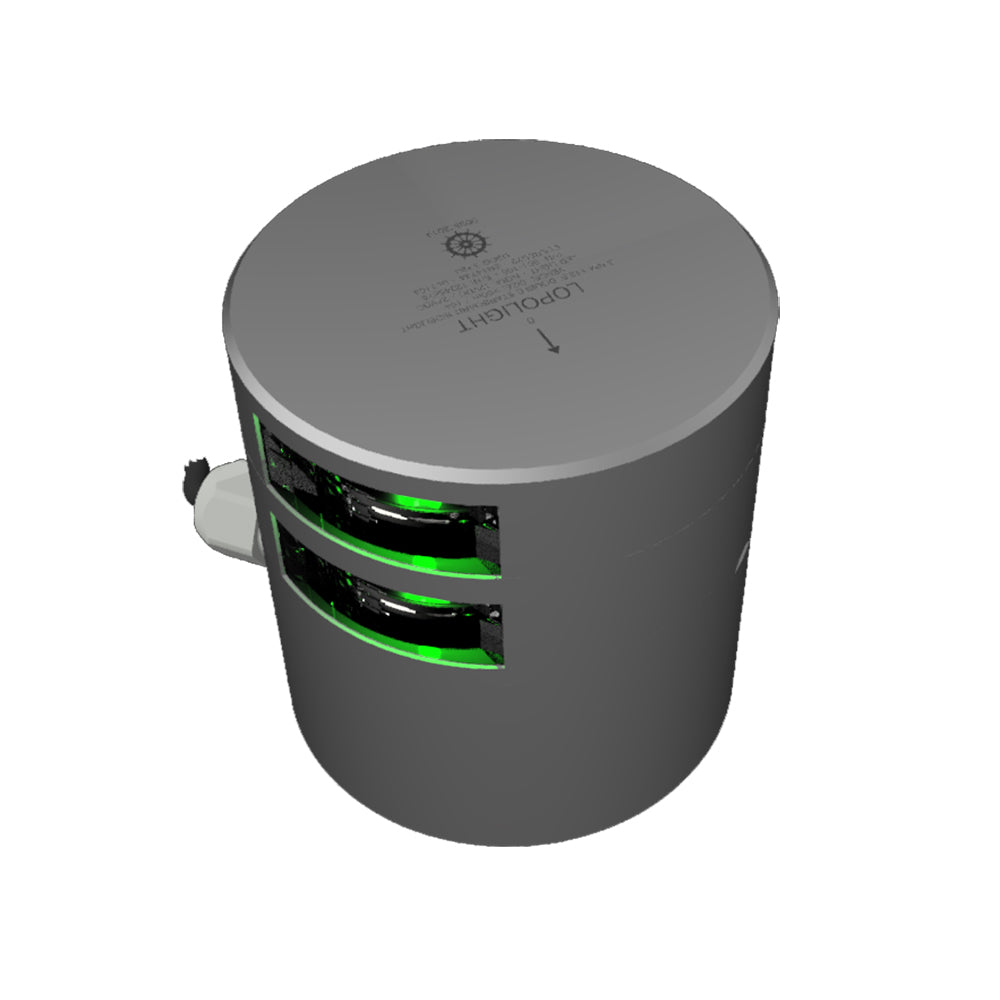 Lopolight Series 301-108 - Double Stacked Navigation Light - 3NM - Horizontal Mount - Green - Silver Housing - Deckhand Marine Supply