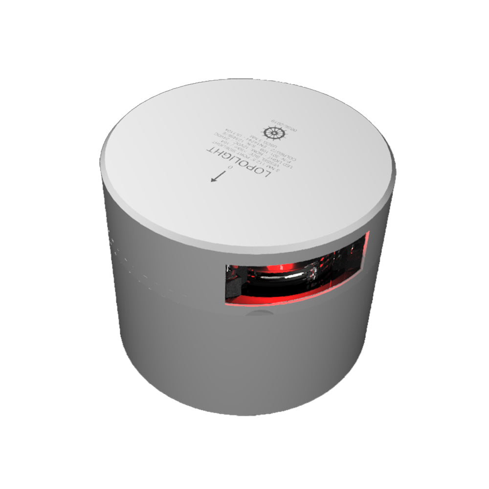 Lopolight Series 301-109 - Navigation Light - 3NM - Horizontal Mount - Red - Silver Housing - Deckhand Marine Supply