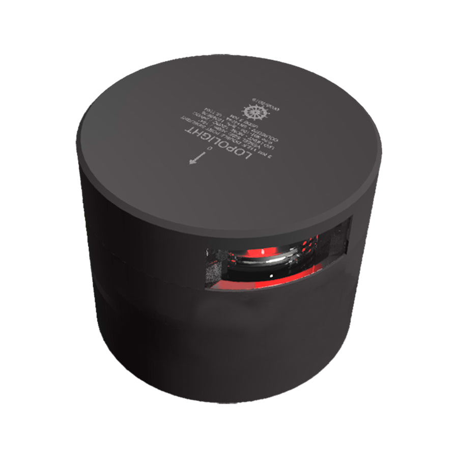 Lopolight Series 301-109 - Navigation Light - 3NM - Horizontal Mount - Red - Black Housing - Deckhand Marine Supply