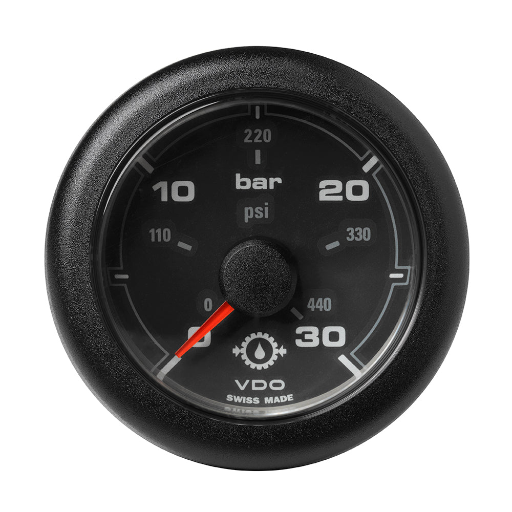 Veratron 52MM (2-1/16") OceanLink Transmission Oil Pressure Gauge - 30 Bar/440 PSI - Black Dial  Bezel - Deckhand Marine Supply