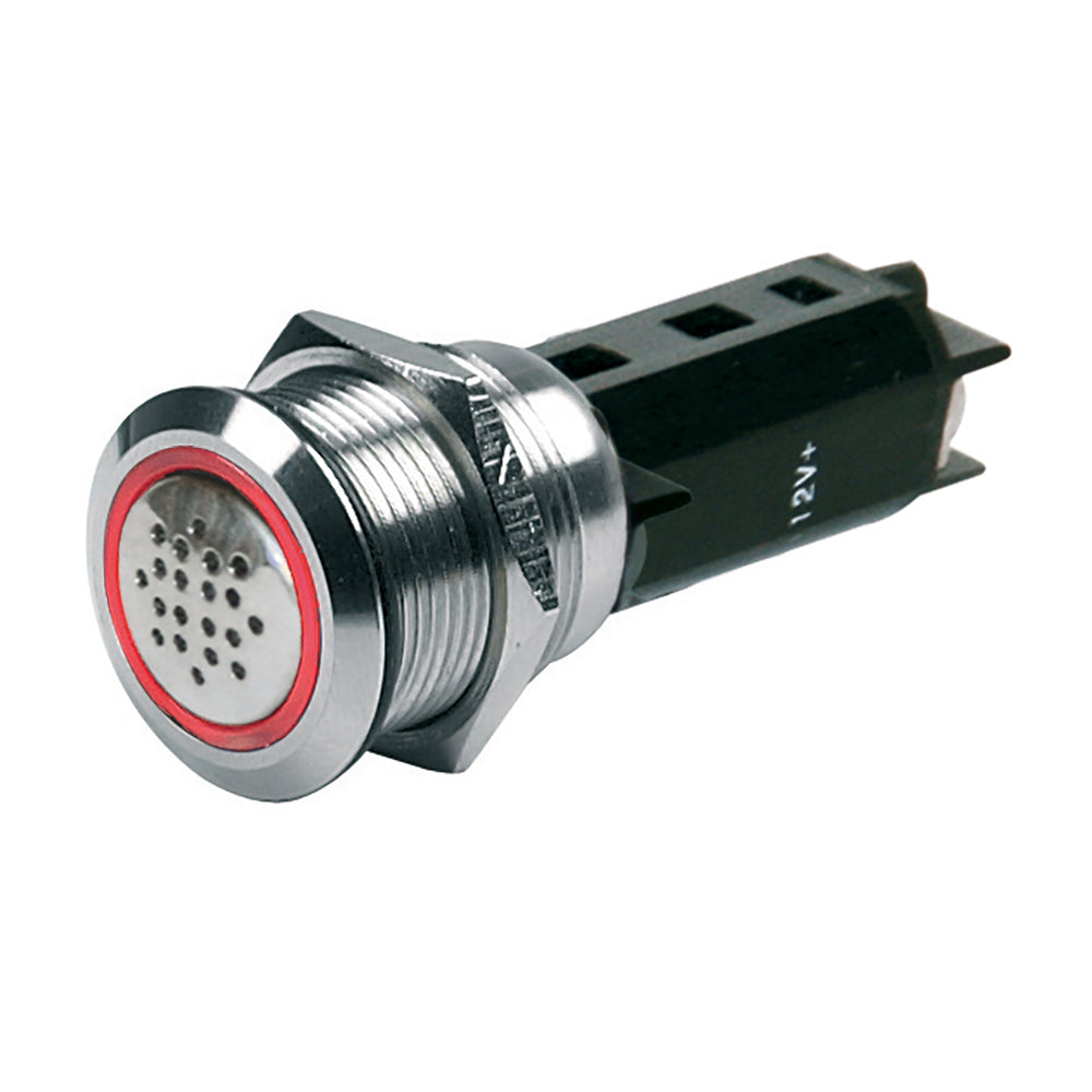 BEP 12V Buzzer w/Red LED Warning Light - Stainless Steel - Deckhand Marine Supply