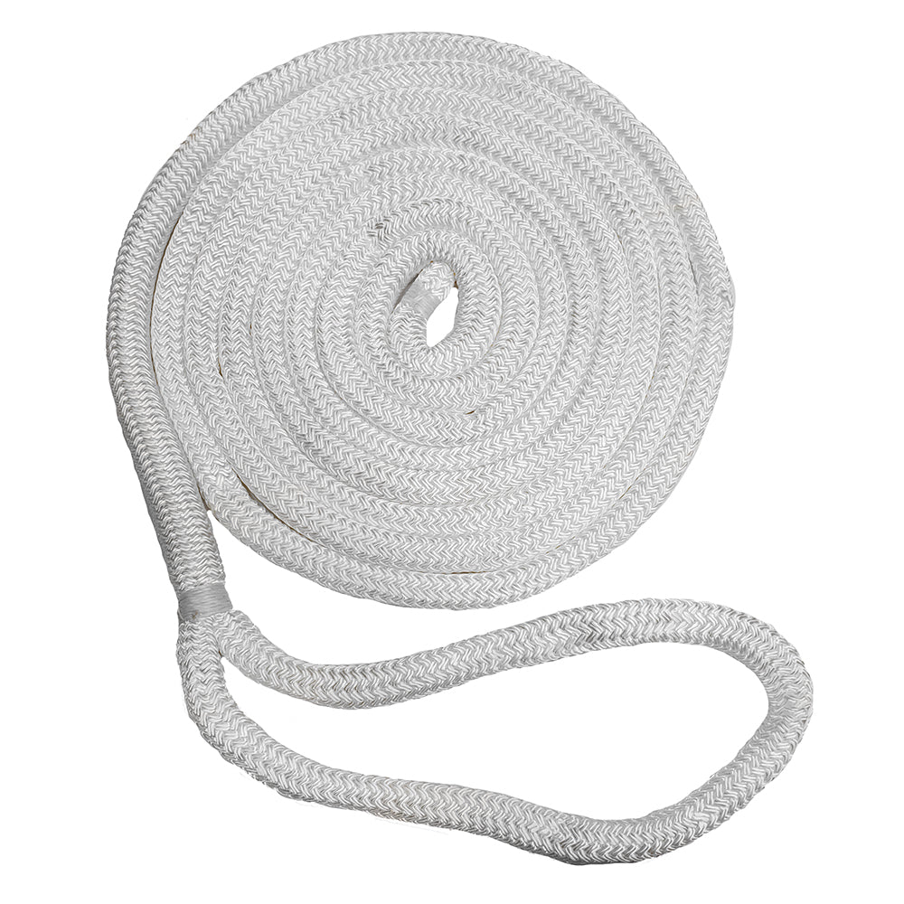 New England Ropes 3/8" Double Braid Dock Line - White - 15 - Deckhand Marine Supply