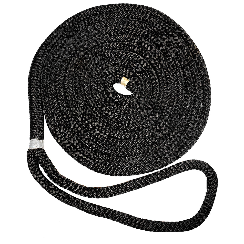 New England Ropes 5/8" Double Braid Dock Line - Black - 25 - Deckhand Marine Supply