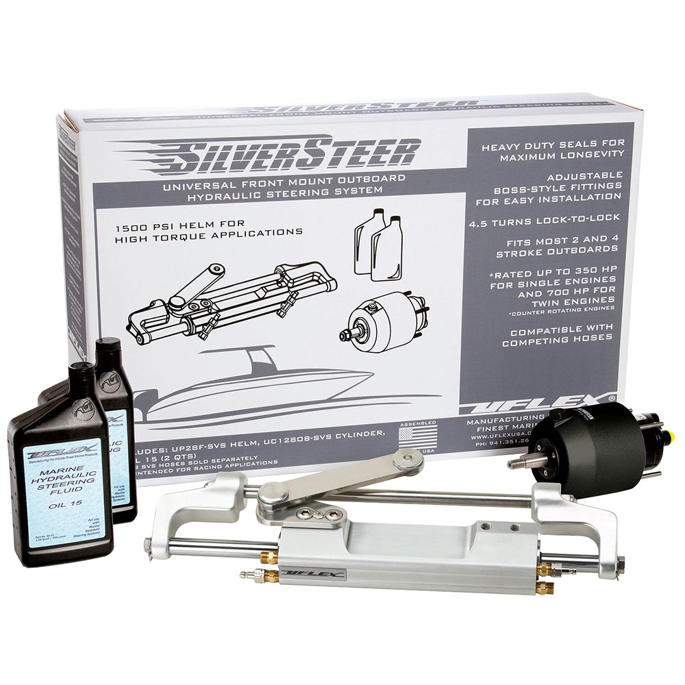 Uflex SilverSteer Front Mount Outboard Hydraulic Steering System w/ UC130-SVS-1 Cylinder - Deckhand Marine Supply