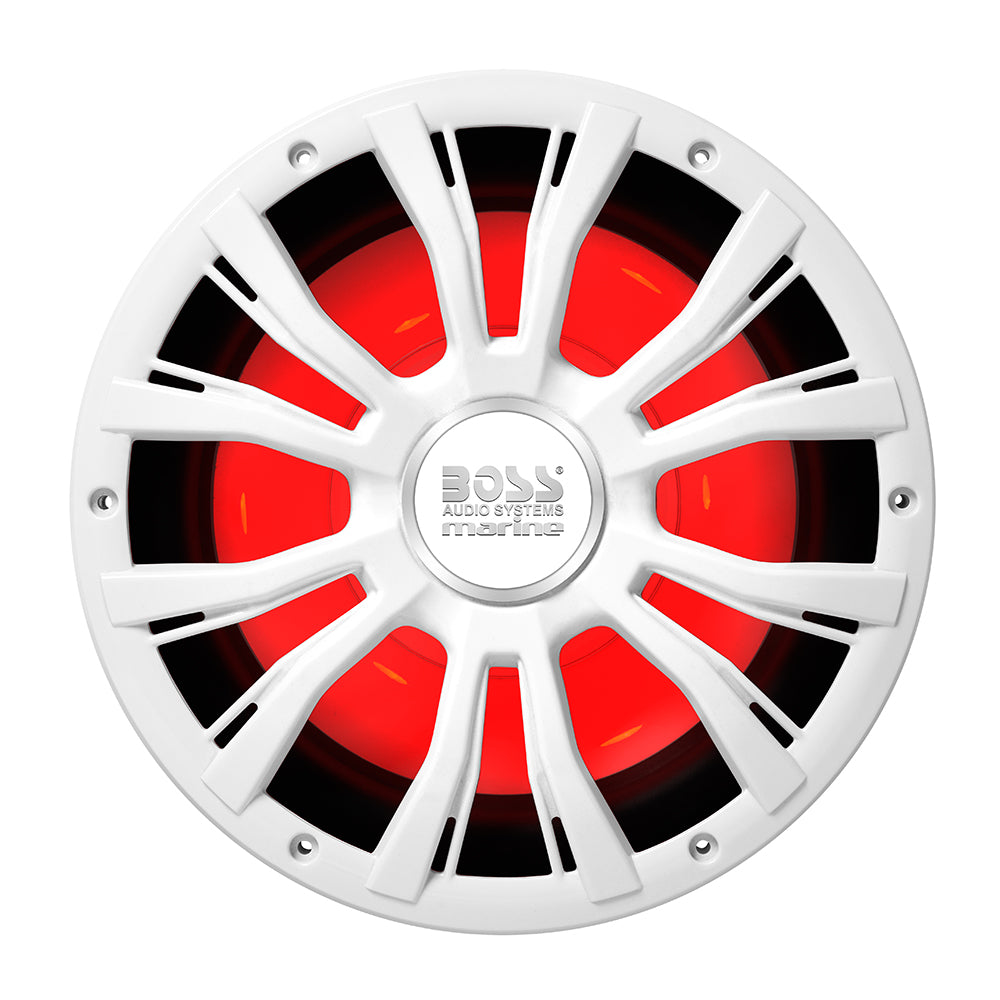 Boss Audio 10" MRG10W Subwoofer w/RGB Lighting - White - 800W - Deckhand Marine Supply