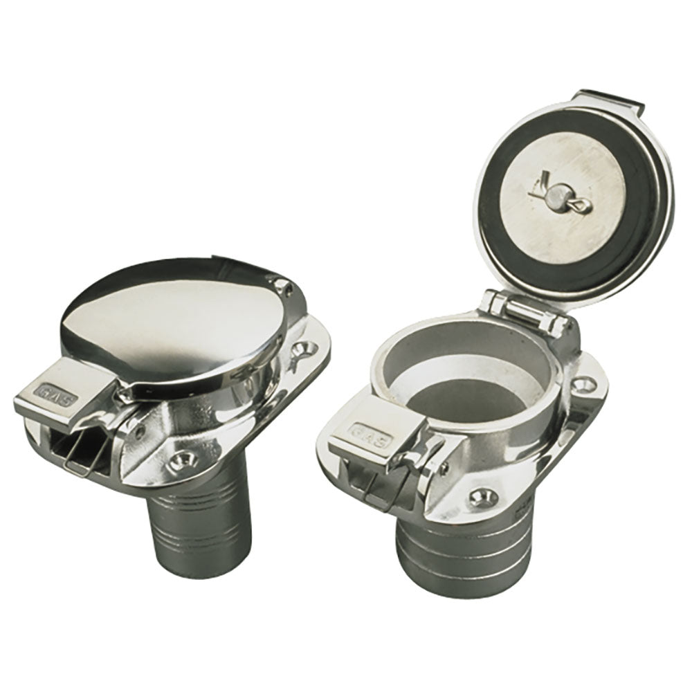 Sea-Dog Stainless Steel Flip Top Deck Fill - Gas - 2" Hose - Deckhand Marine Supply