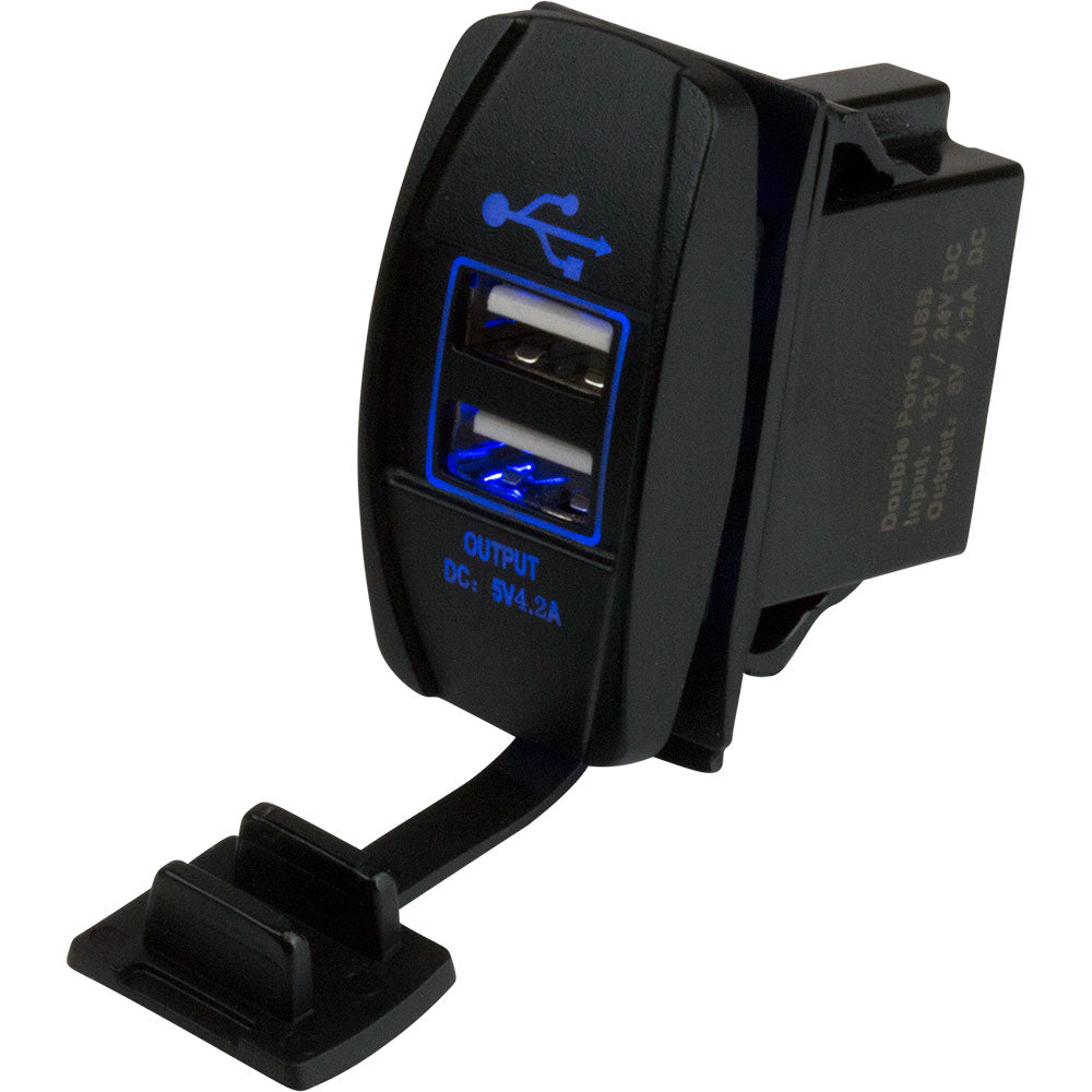 Sea-Dog Dual USB Rocker Switch Style Power Socket - Deckhand Marine Supply