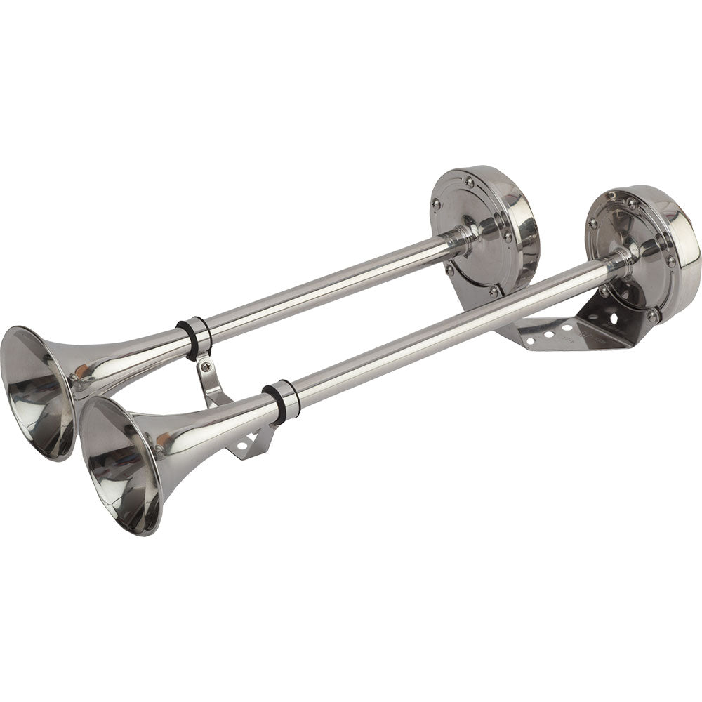 Sea-Dog MaxBlast Stainless Steel Trumpet 12V Horn - Dual - Deckhand Marine Supply