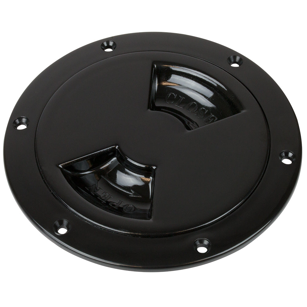 Sea-Dog Smooth Quarter Turn Deck Plate - Black - 4" - Deckhand Marine Supply