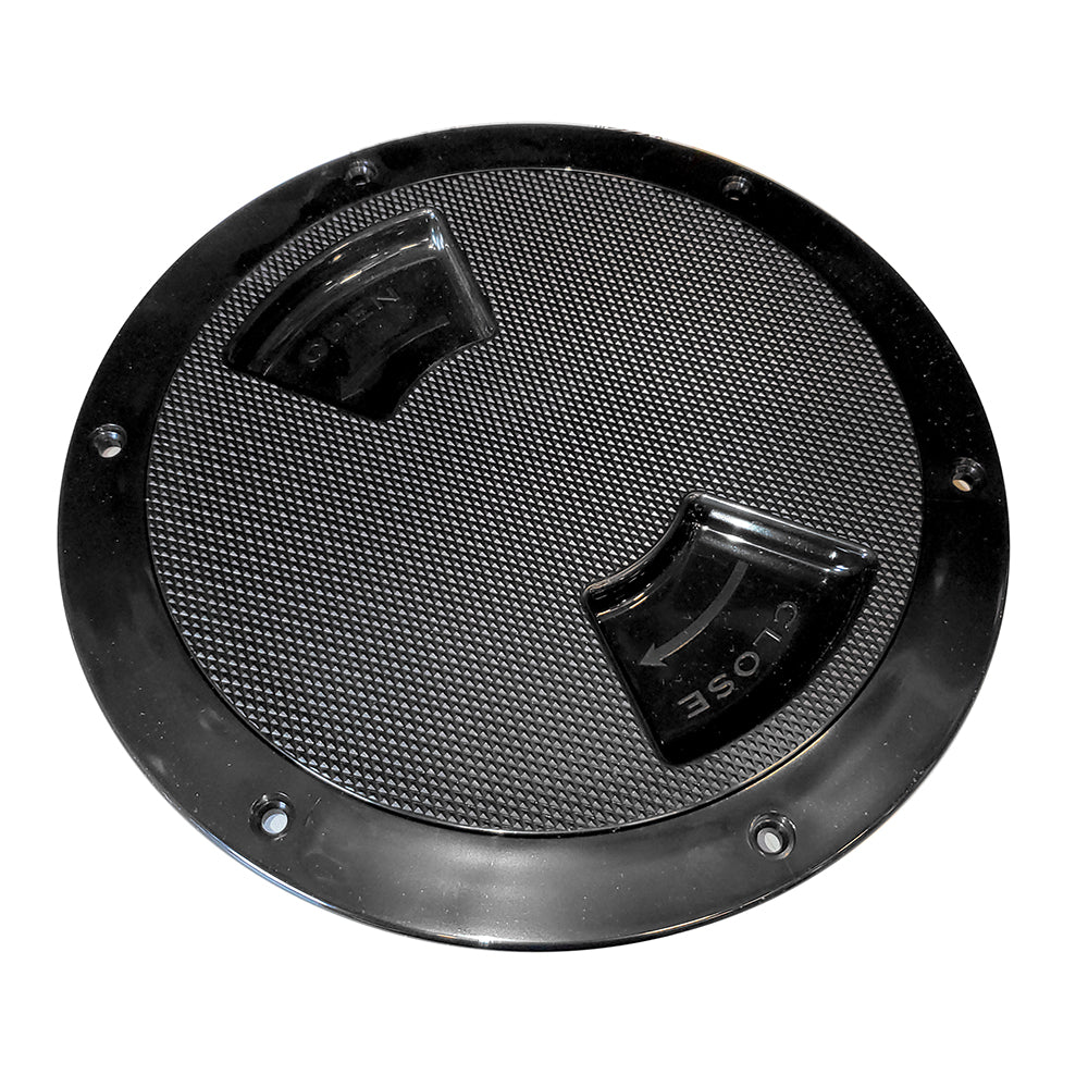 Sea-Dog Quarter-Turn Textured Deck Plate w/Internal Collar - Black - 5" - Deckhand Marine Supply
