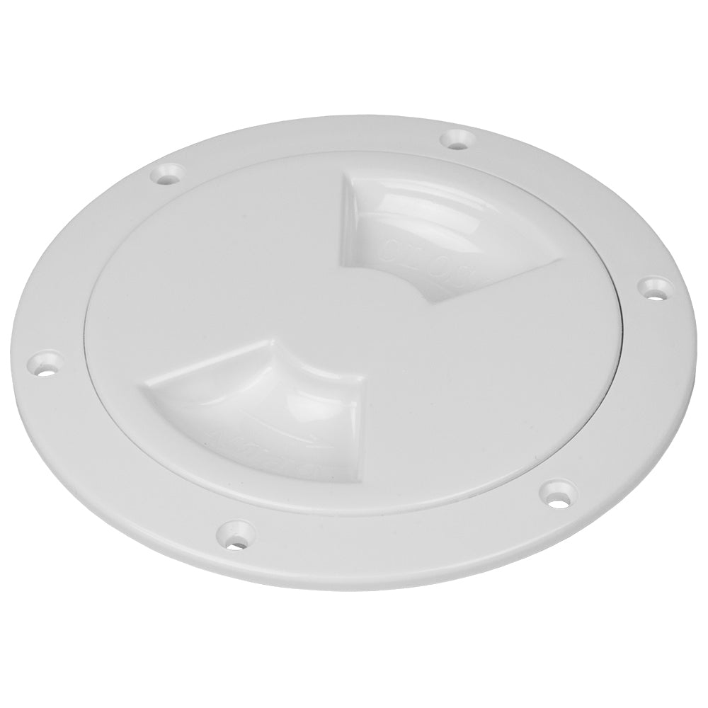 Sea-Dog Quarter-Turn Smooth Deck Plate w/Internal Collar - White - 6" - Deckhand Marine Supply