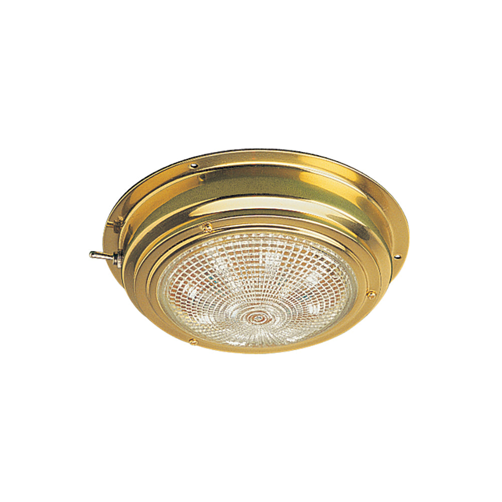 Sea-Dog Brass LED Dome Light - 4" Lens - Deckhand Marine Supply