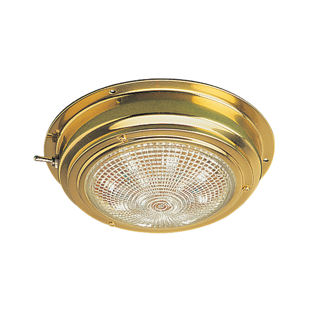 Sea-Dog Brass LED Dome Light - 5" Lens - Deckhand Marine Supply