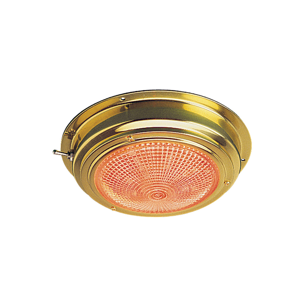 Sea-Dog Brass LED Day/Night Dome Light - 5" Lens - Deckhand Marine Supply