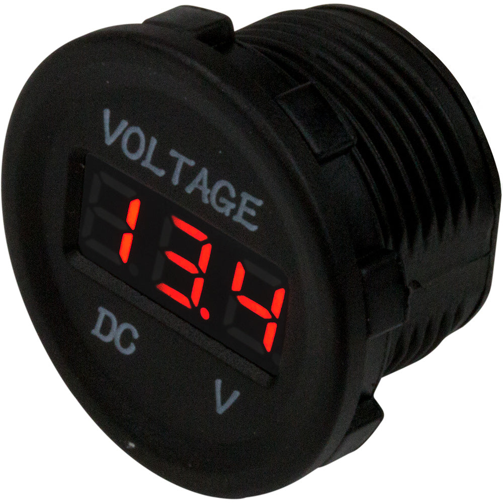 Sea-Dog Round Voltage Meter - 6V-30V - Deckhand Marine Supply