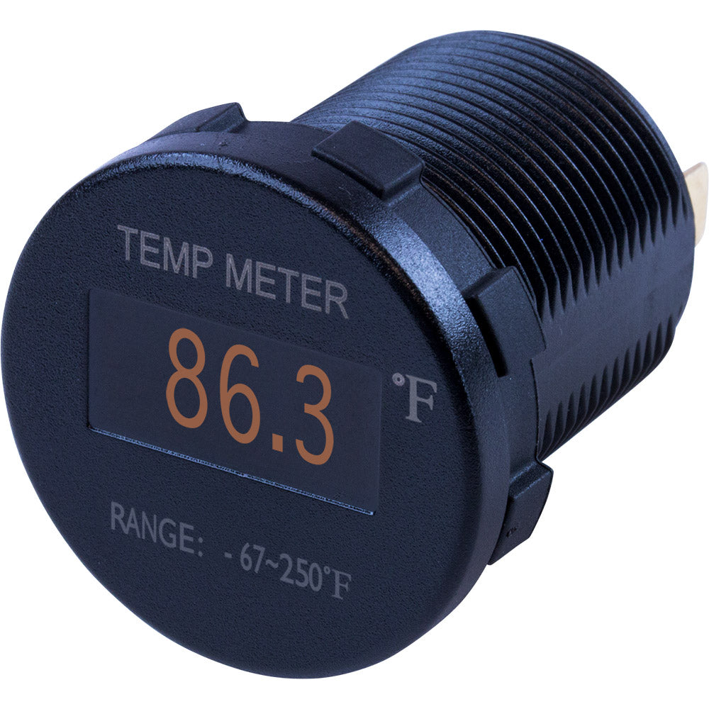 Sea-Dog Round OLED Temperature Meter Fahrenheit w/6 Lead - Deckhand Marine Supply