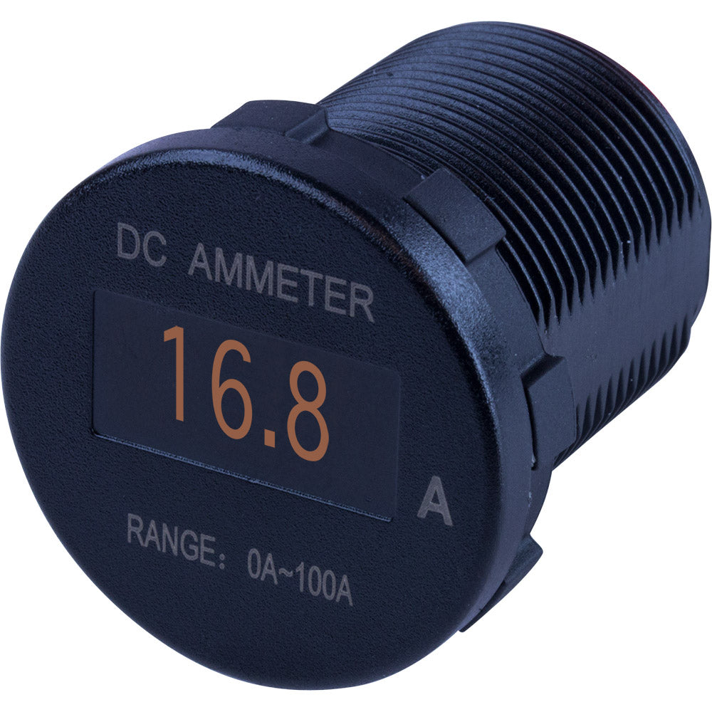 Sea-Dog Round OLED DC Amp Meter - 0 Amp-100 Amp - Deckhand Marine Supply