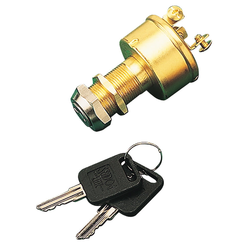 Sea-Dog Brass 3-Position Key Ignition Switch - Deckhand Marine Supply
