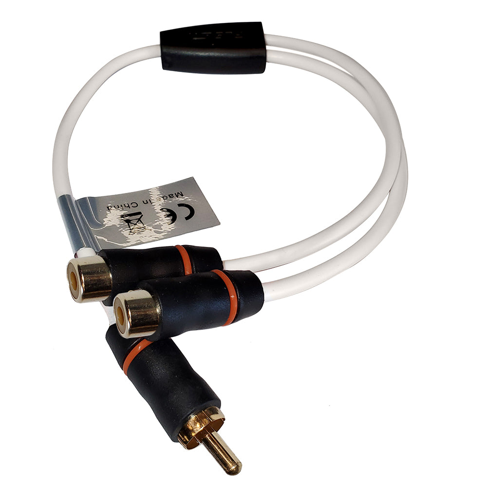 Fusion RCA Cable Splitter - 1 Male to 2 Female - 1 - Deckhand Marine Supply