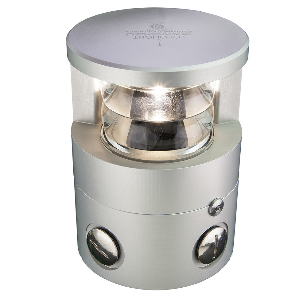 Lopolight 225 Double Masthead Light - 6NM - Silver Housing - Deckhand Marine Supply