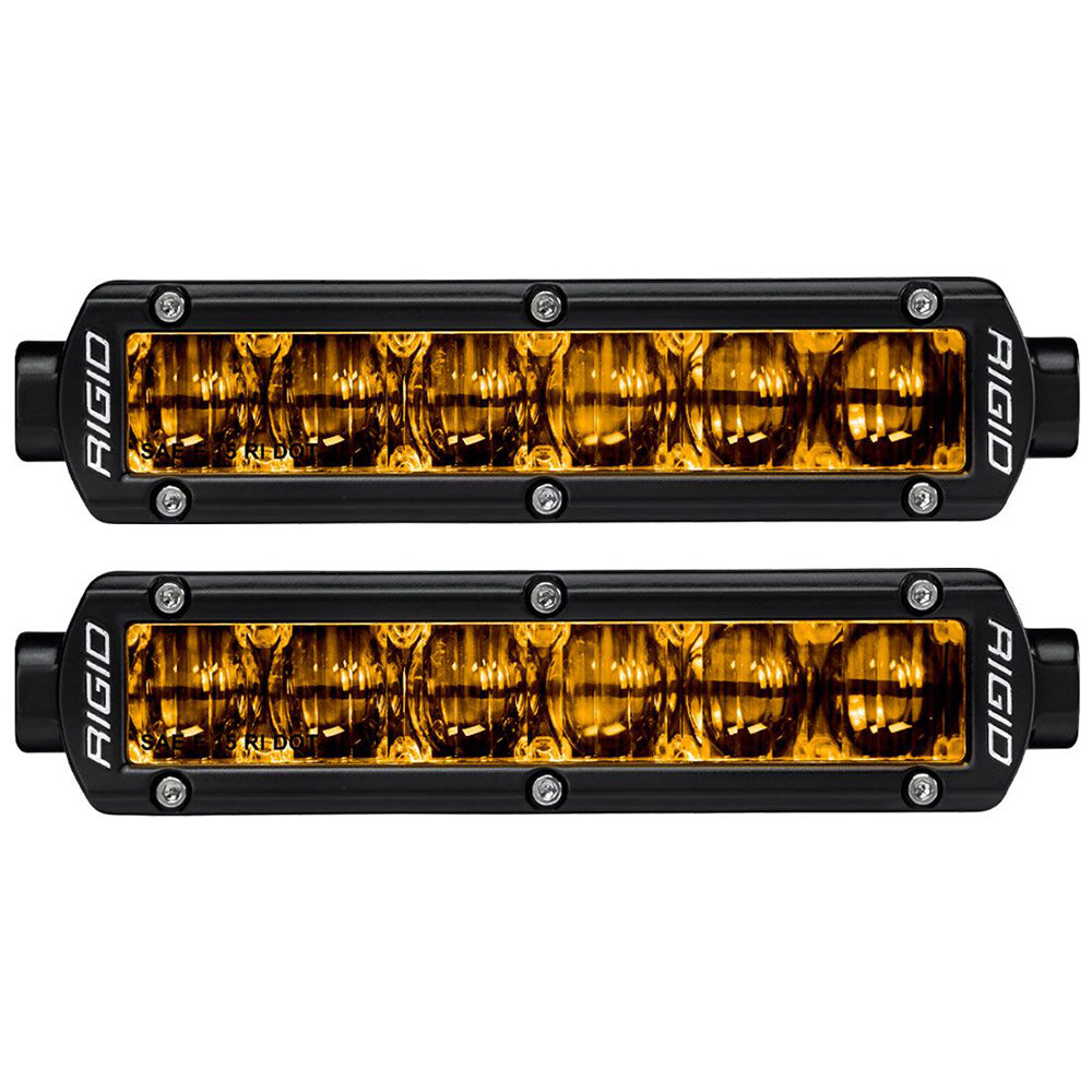 RIGID Industries 6" SR-Series SAE Compliant Fog Light - Black w/Yellow Light - Deckhand Marine Supply