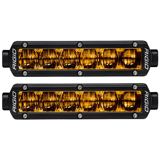 RIGID Industries 6" SR-Series SAE Compliant Fog Light - Black w/Yellow Light - Deckhand Marine Supply