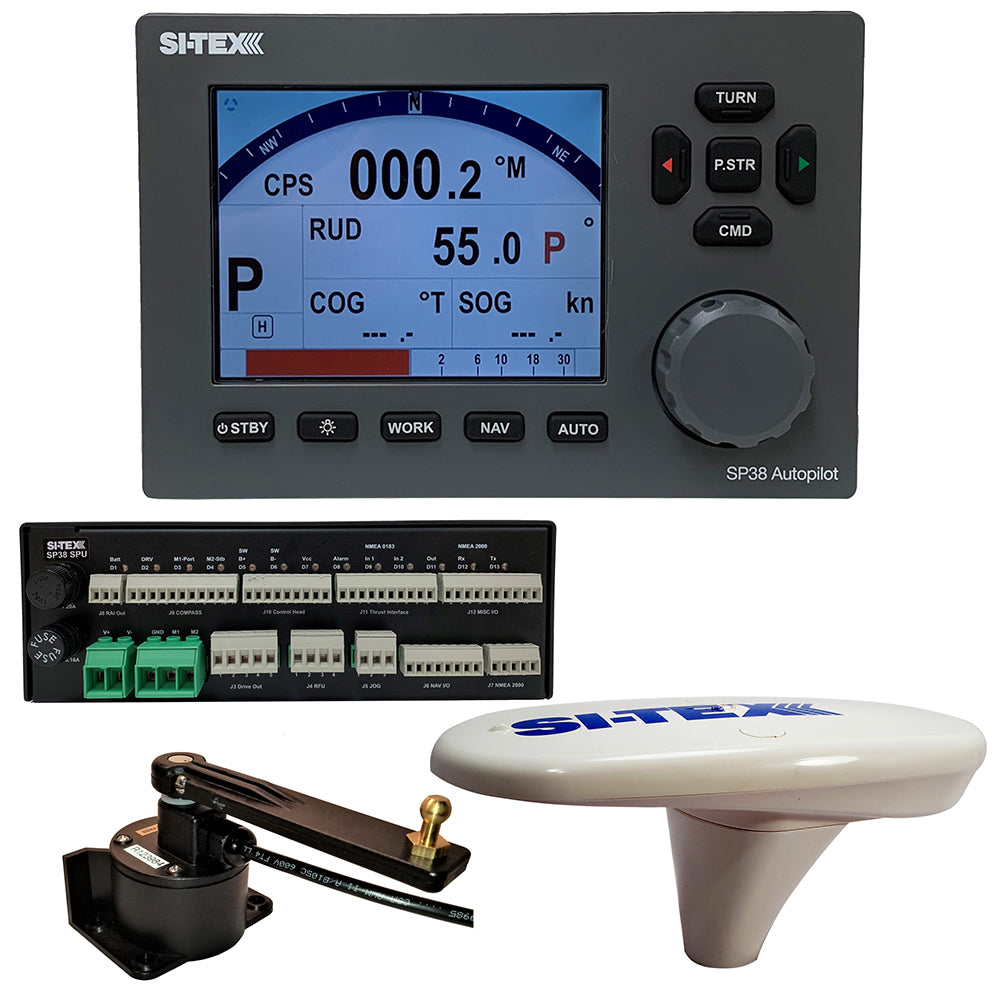 SI-TEX SP38-18 Autopilot Core Pack Including Compact GPS Compass  RotaryFeedback, No Pump - Deckhand Marine Supply
